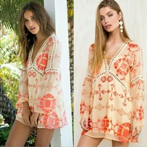 For love & lemons barcelona a-line creme dress and